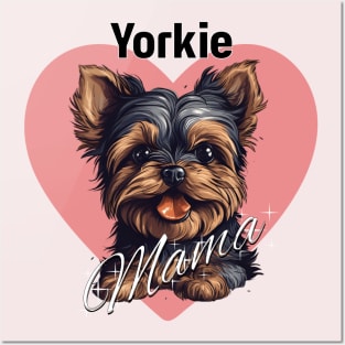 Yorkie Mama Heart Posters and Art